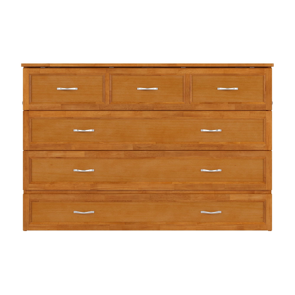 AFI, Northfield Queen Murphy Bed Chest with 6" Mattress, Storage Drawer & Built-in USB Charger, Light Toffee AFI