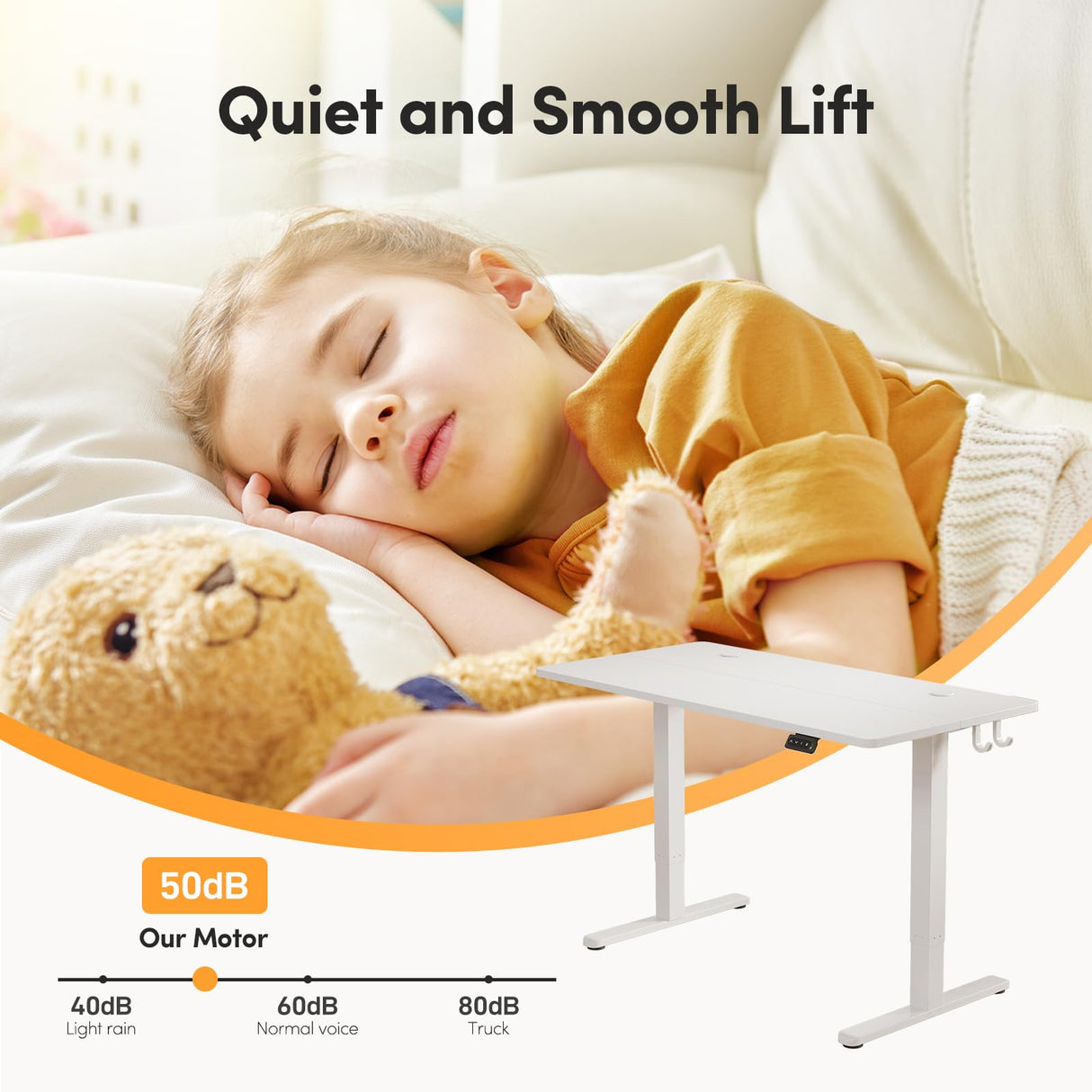 FEZIBO Electric Standing Desk Adjustable Height, 60 x 24 Inch Sit and Stand Desk, Home Office Desk, Ergonomic Workstation Computer Desk, White FEZIBO