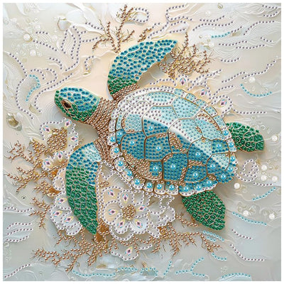 DIADAY Sea Turtle Special Shape Diamond Art Kits for Adults, 5D Turtle Diamond Painting Kits, DIY Crystal Rhinestones Diamond Art Crafts for Adult, Home Wall Decor Gift 12 X 12inch