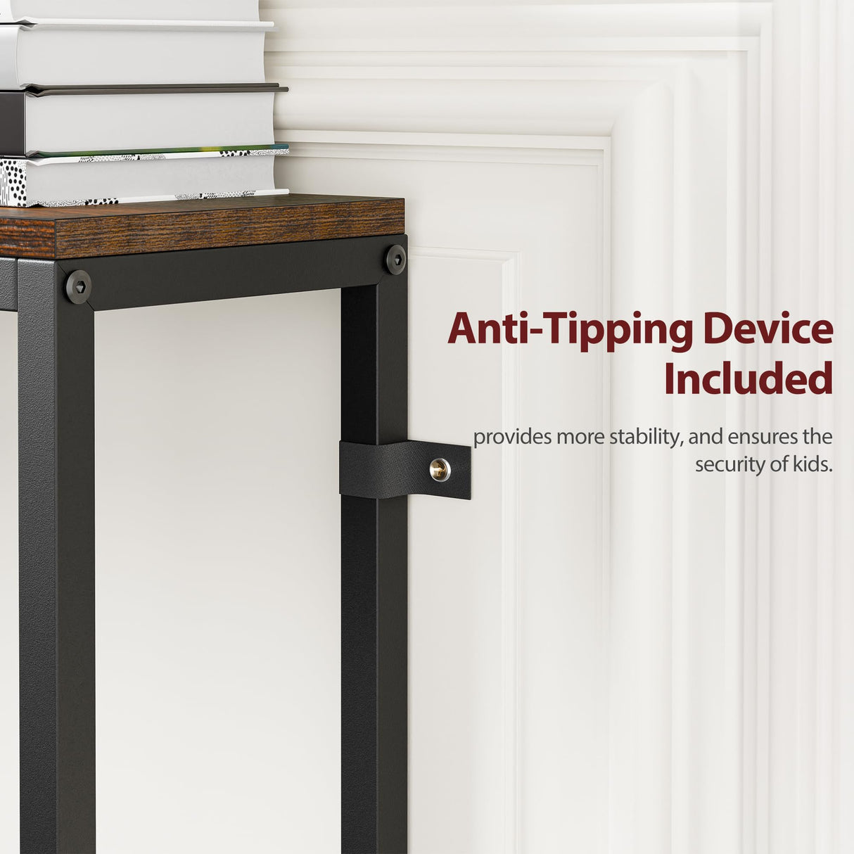 ZENY 70 Inch Console Table with Outlet, Narrow Sofa Table with Charging Station, Long Entryway Table, Hallway Table, Behind Couch Table for Living Room, Entryway, Foyer, Rustic Brown ZENY