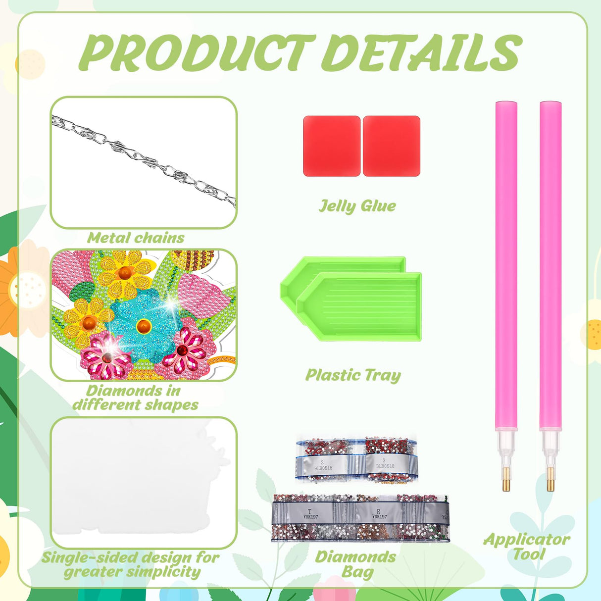 Menkxi 3 Pcs Spring Diamond Painting Kits Hanging Gnome Truck Shower Head DIY Round Diamond Art Kits Gnome Diamond Painting Kits Spring Ornaments Hanging Sign for Adults Beginners DIY Home Wall Menkxi