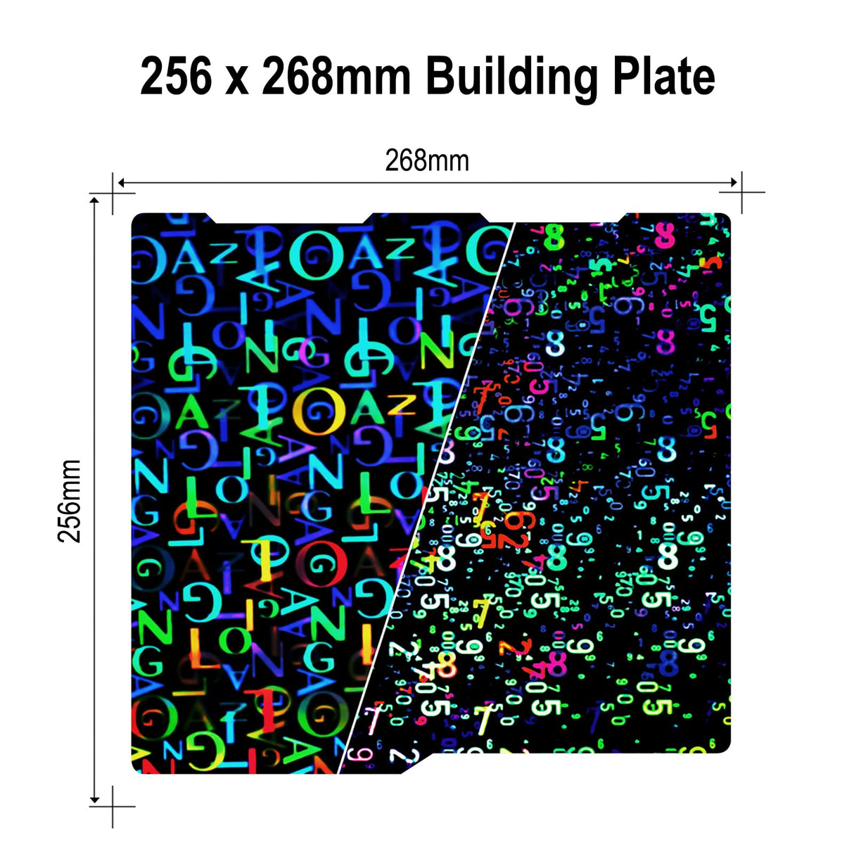 TMYPN 256x268mm Digit + Letter Build Plate for Anycubic Kobra 3 Combo 3D Printer, 3D Printer Spring Steel Plate for Anycubic Kobra 3 TMYPN