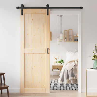 ROYMELO 32x84 inch Sliding Barn Wood Door Slab with 5.5ft Hardware Kit, Requires Simple DIY Assembly