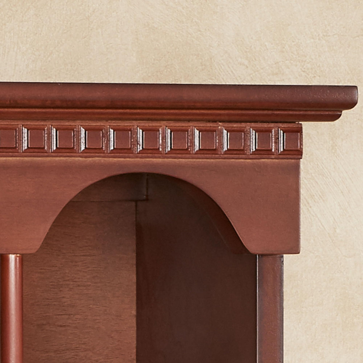 Touch of Class Mackenzie Classic Cherry Vertical Curio Shelf - Handcrafted Wood - Traditional Style Decor - Elegant Display for Bedroom, Kitchen, Living Room, Foyer - 36 Inches High Touch of Class