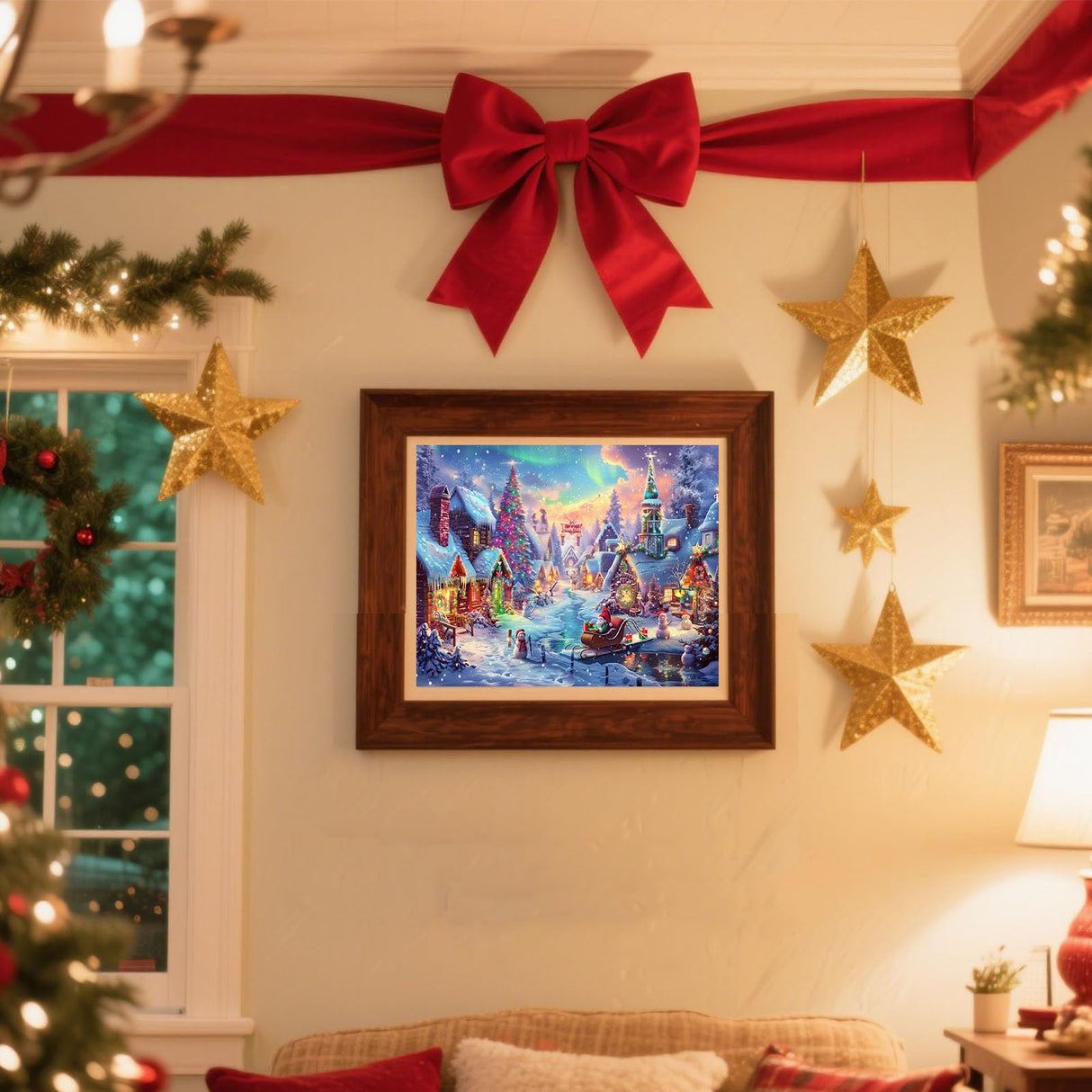 cviokrdu Christmas Paint by Numbers Kit for Adults - Snow Scene Adult Paint by Number Kits on Canvas, DIY Christmas Oil Painting for Gift Home Wall Decor (20x16inch) cviokrdu