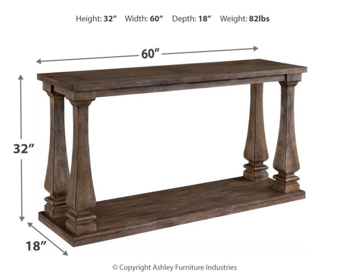 Signature Design by Ashley Mallacar Vintage Sofa Console Table, Weathered Gray Signature Design by Ashley