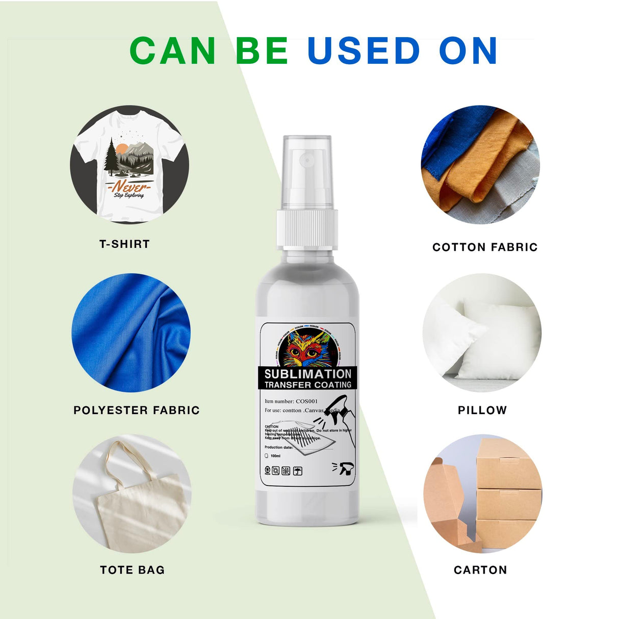 Sublimation Spray, Sublimation Spray for Cotton Shirts, Sublimation Coating Spray Apply All Fabric, Sublimation Spray for Cotton Quick Dry & Super Adhesion, Waterproof, High Gloss (100 ml) Rantherm