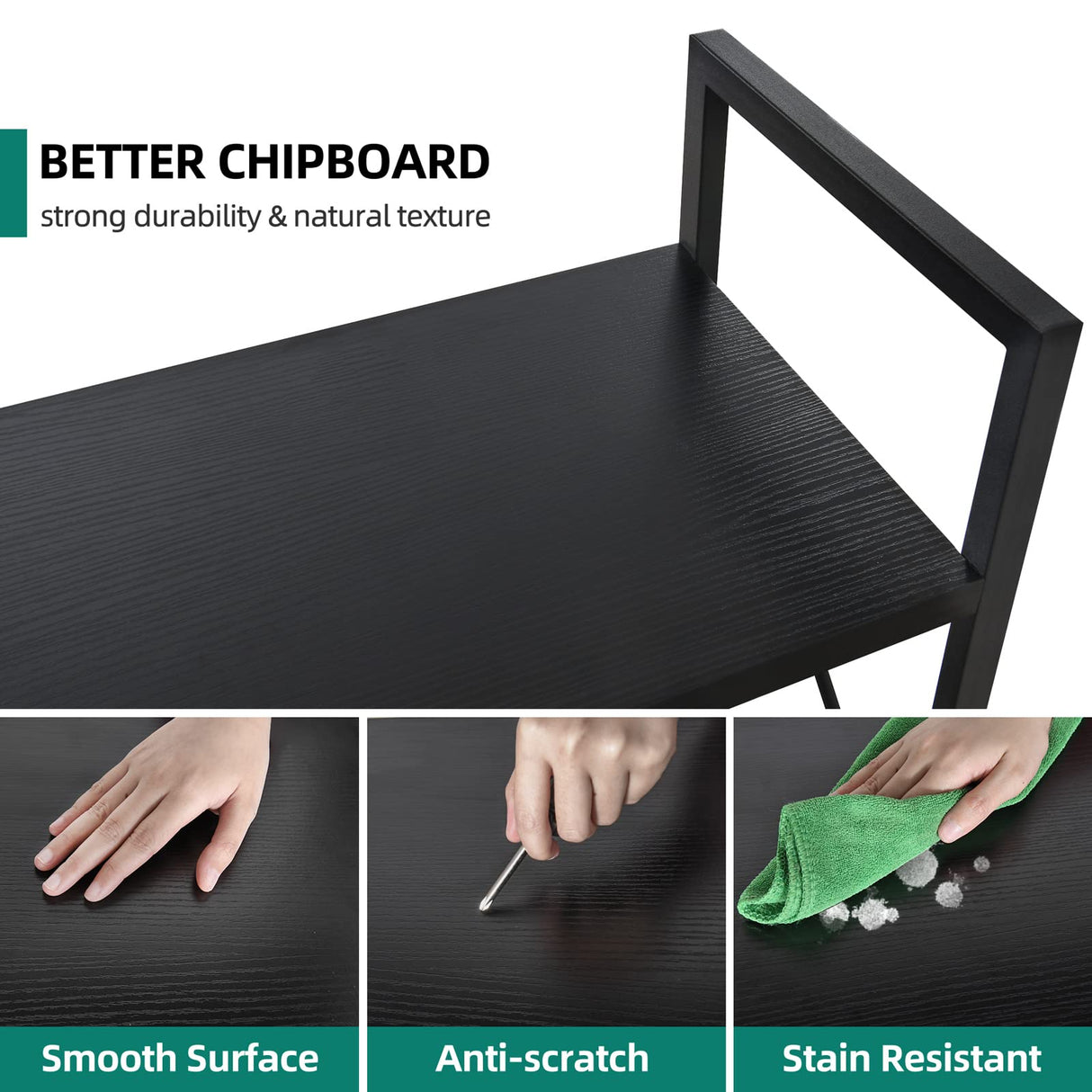 YITAHOME 5 Tiers Bookshelf, Artsy Modern Bookcase, Book Rack, Storage Rack Shelves Books Holder Organizer for Books/Movies in Living Room/Home/Office - Black YITAHOME