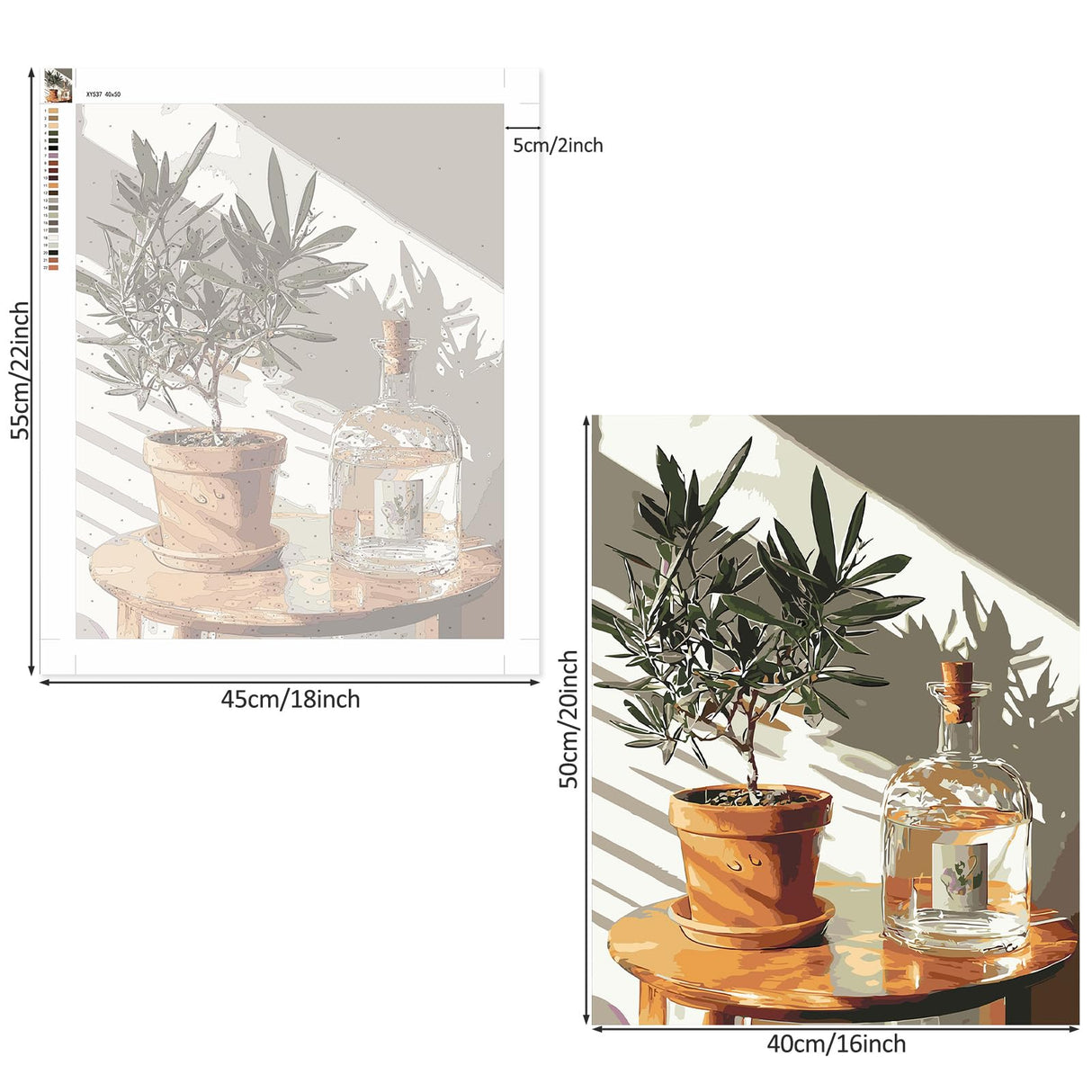 Lxmsja Plant Pot Paint by Numbers Kit for Adults, Sunlight Acrylic Paint by Numbers for Adults Beginner, DIY Craft Supplies Oil Painting Kits for Home Wall Decor 16x20 inch (No Frame) Lxmsja