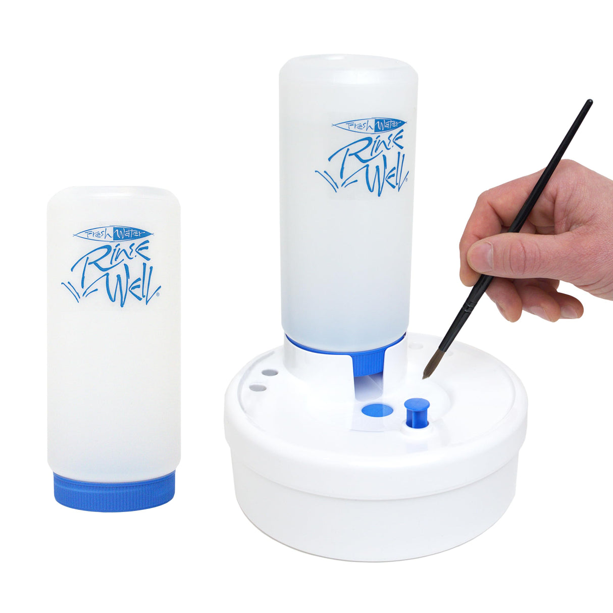 Masterson Paint Brush Water Cleaner, Fresh Water Rinse Well and Extra Rinse Well Bottle, Cleaning System for Acrylic, Watercolor, and Water- Based Paints Great for Studio, Classroom and Face Painting Masterson