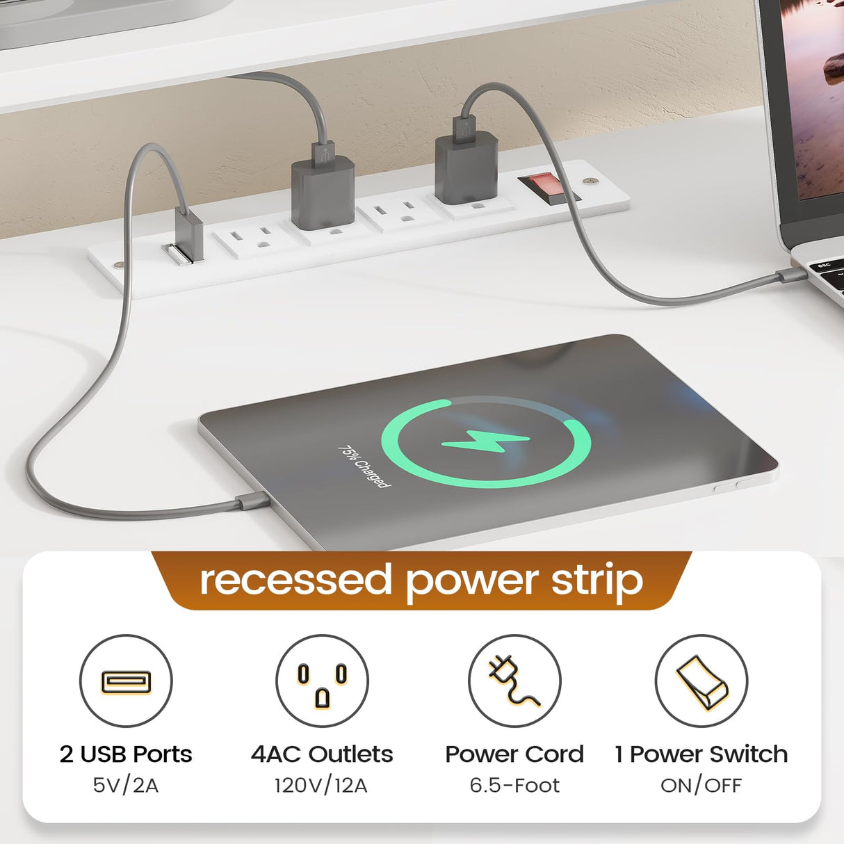 SEDETA White L Shaped Gaming Desk, 66" Home Office Desk with File Drawer, Power Outlet and Led Lights, Corner Computer Desk with Monitor Shelf, Printer Storage Shelves, for Two Person SEDETA