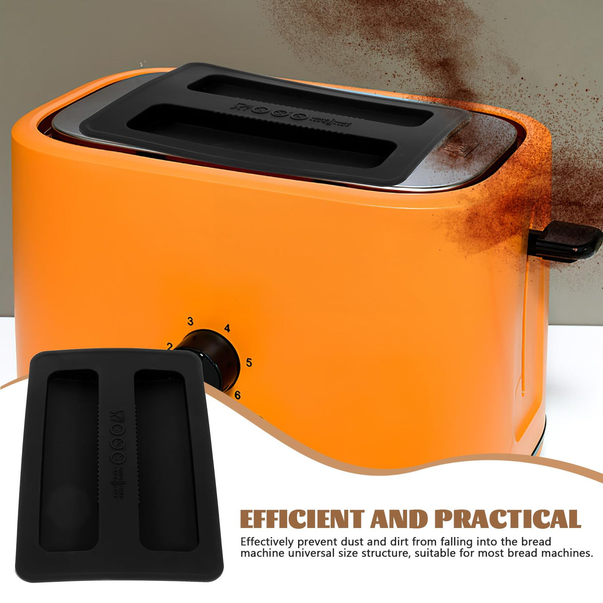 Silicone Toaster Dust Cover 2 Slice Toaster Lid Electric Bread Maker Upper Cover Toaster Machine Top Cover for Bread Machine Part Accessories (Black) BESTonZON