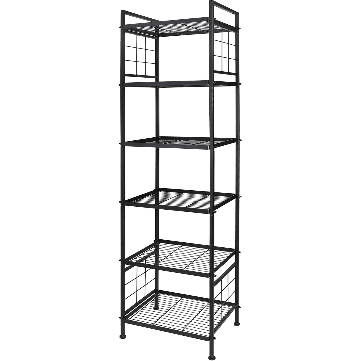 GIOTORENT 6-Wire Standing Storage Shelf, Metal Shelving Unit Pantry Rack for Laundry Kitchen Bathroom Organizer(Black) GIOTORENT