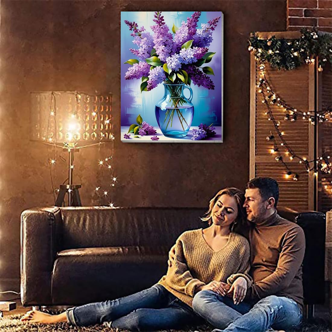 VIGEGU 2 Pack Flower Paint by Numbers Kit for Adults with Framed,Flowers Paint by Number DIY Adult Paint by Number Kits for Wall Decor 10x12in VIGEGU