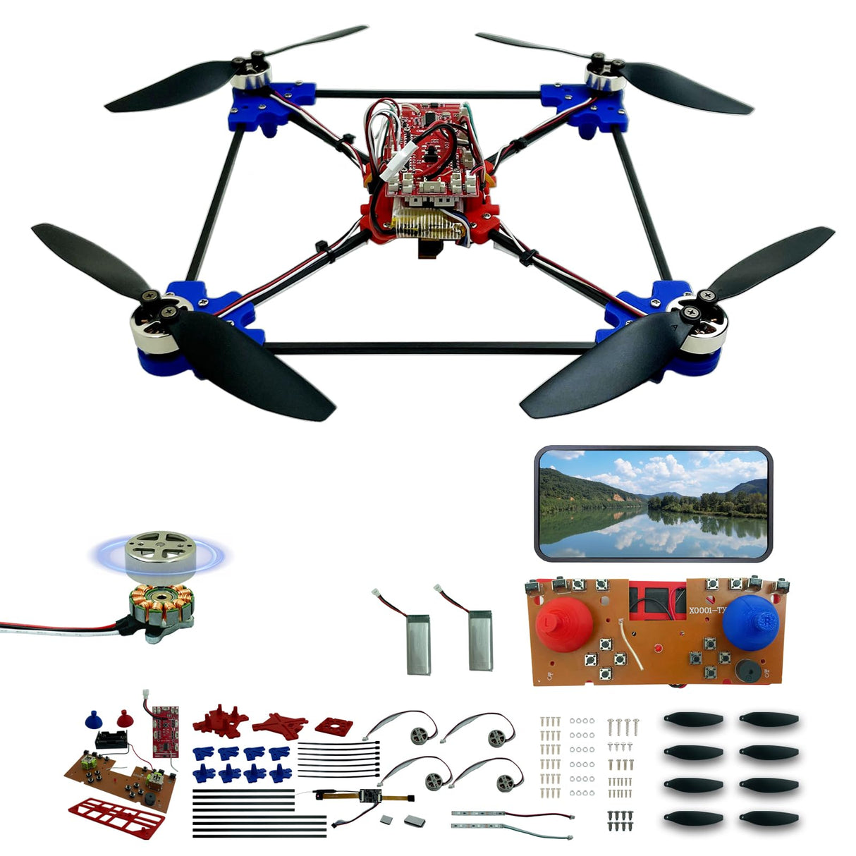 DIY Drone Kit with Brushless Motor & Dual Camera - STEM Building Project with Optical Flow Hovering, 360° Flips, One-Click Controls for Beginners to Learn Drone Engineering YYSOLDERIC