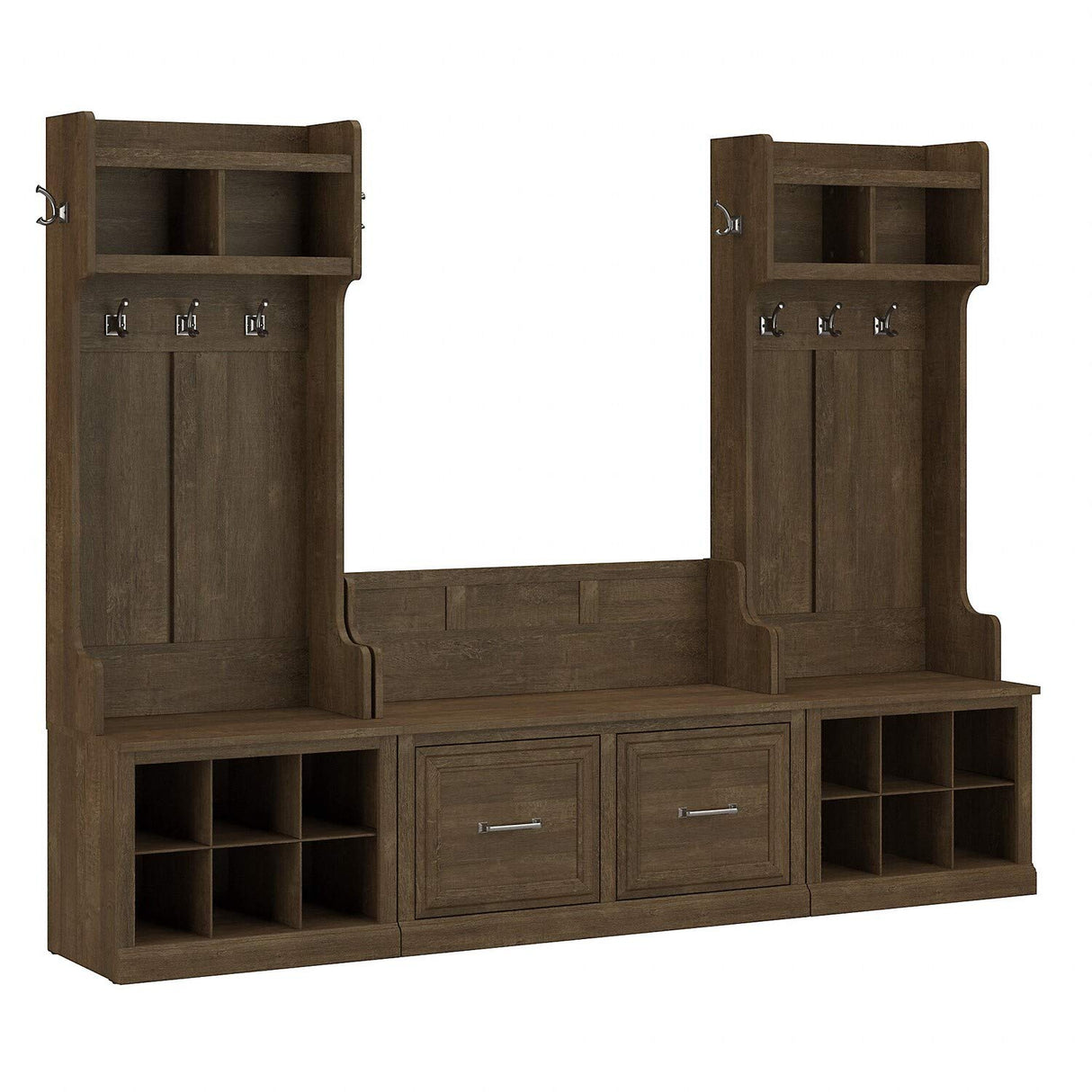 kathy ireland Home by Bush WDL011ABR 69-Inch Entryway Storage Set with 18 Shelves, Ash Brown Bush Business Furniture