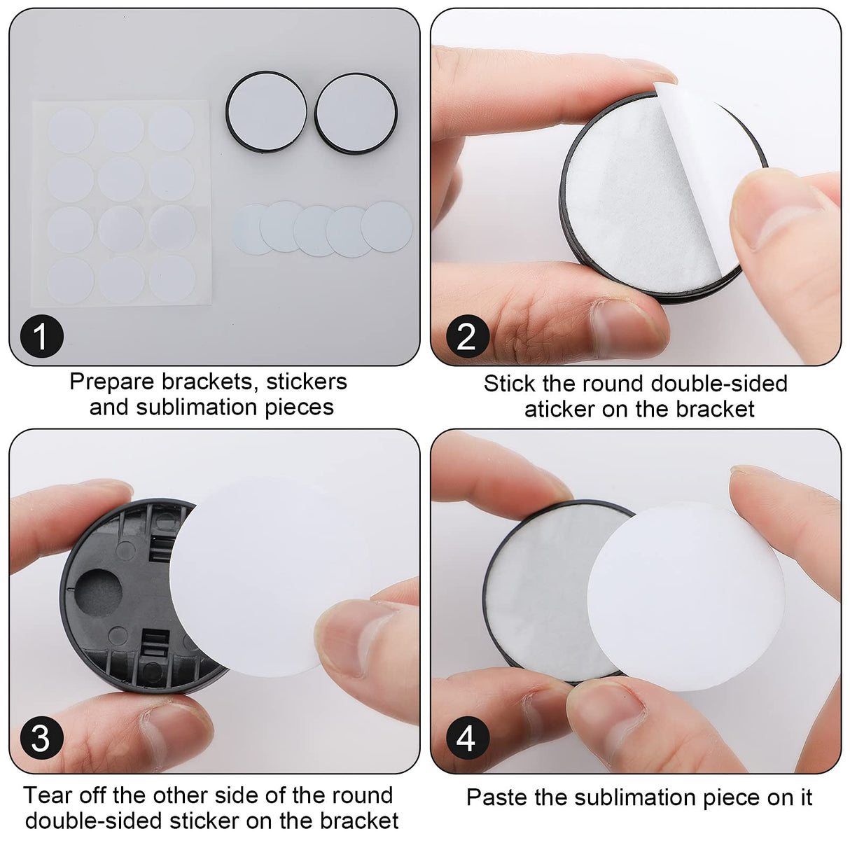 50 Pieces 1.5 Inch Sublimation Blank Aluminum Stickers for Collapsible Phone Holders, Round Sublimation Aluminum Sheets Aluminum Board Heat Transfer for Custom Personalized Sublimation Photo Hotop