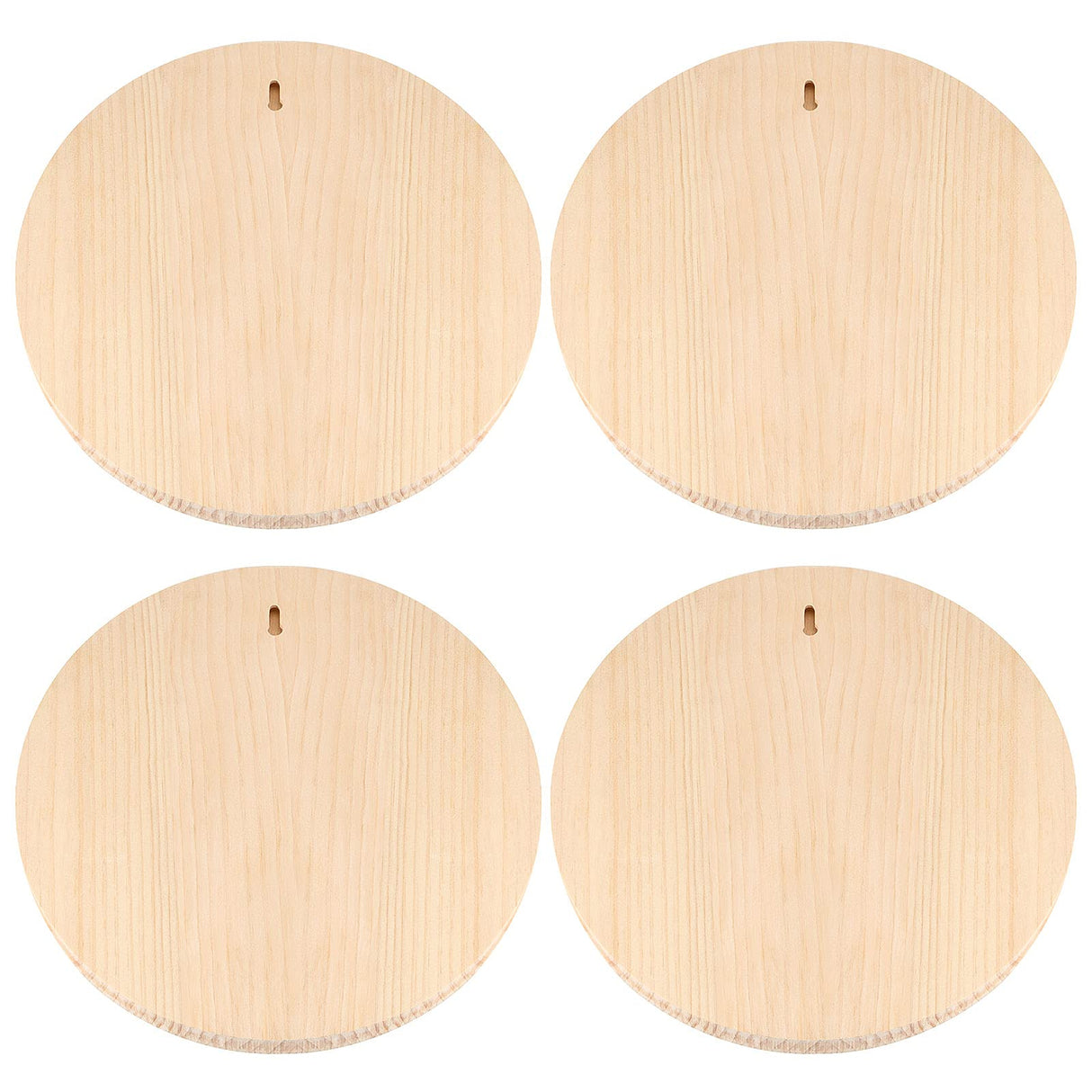 MUKLEI 4 Pack 12 Inch Round Wood Plaque, 3/4 Inch Thick Unfinished Wooden Circle Plaque Wooden Base for Craft Projects, Painting, Woodcarving, DIY Sign MUKLEI