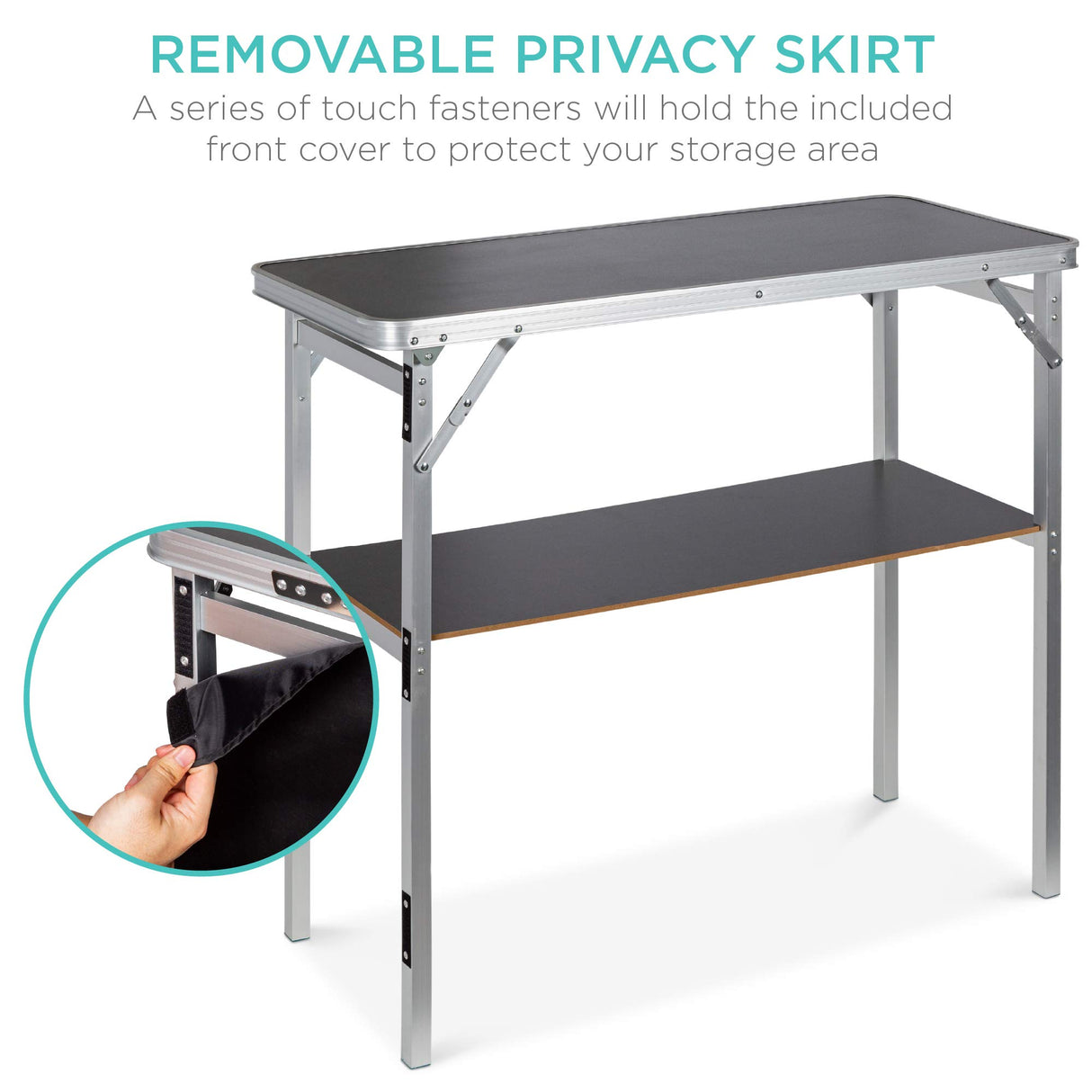 Best Choice Products Portable Pop-Up Bar Table for Indoor, Outdoor, Party, Picnic, Tailgate, Entertaining w/Carrying Case, Storage Shelf, Removable Skirt Best Choice Products