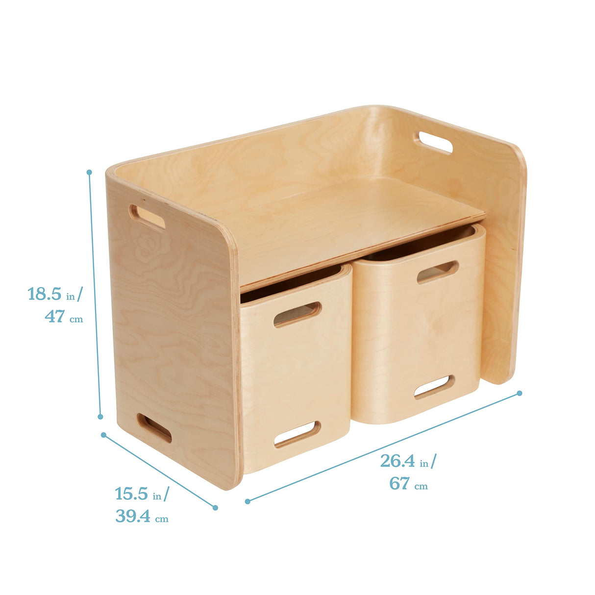 ECR4Kids Premium Bentwood Multipurpose Table and Chair Set, Kids Furniture, Natural, 3-Piece ECR4Kids