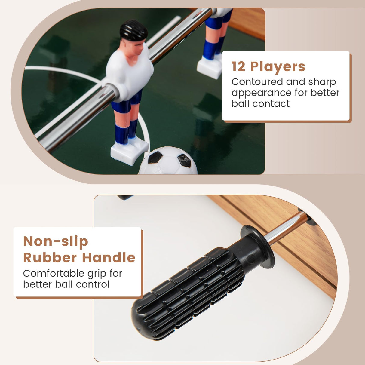 GYMAX Foosball Table, 20” Tabletop Mini Soccer Game with 2 Footballs & Score Keeper, Portable Arcade Game Table Set for Kids Adult Family Night, Game Room, Party GYMAX