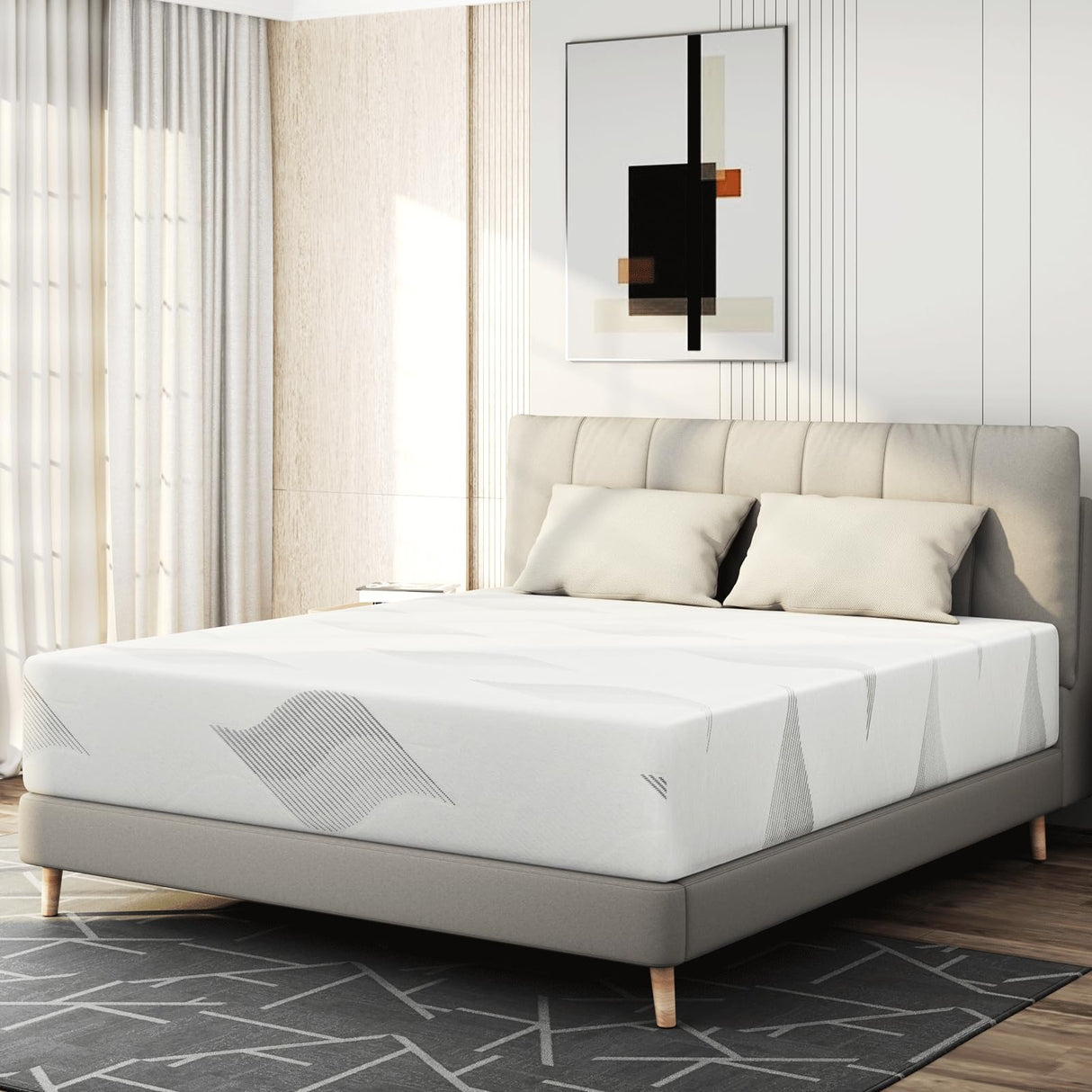 Twin XL Mattress, 12 Inch Gel Memory Foam XL Twin Mattress for Cool Night & Pressure Relief, Removable Washable Cover, Medium Firm & Motion lsolation, Bed in a Box, Made in The USA, CertiPUR-US Pamag pieeoo