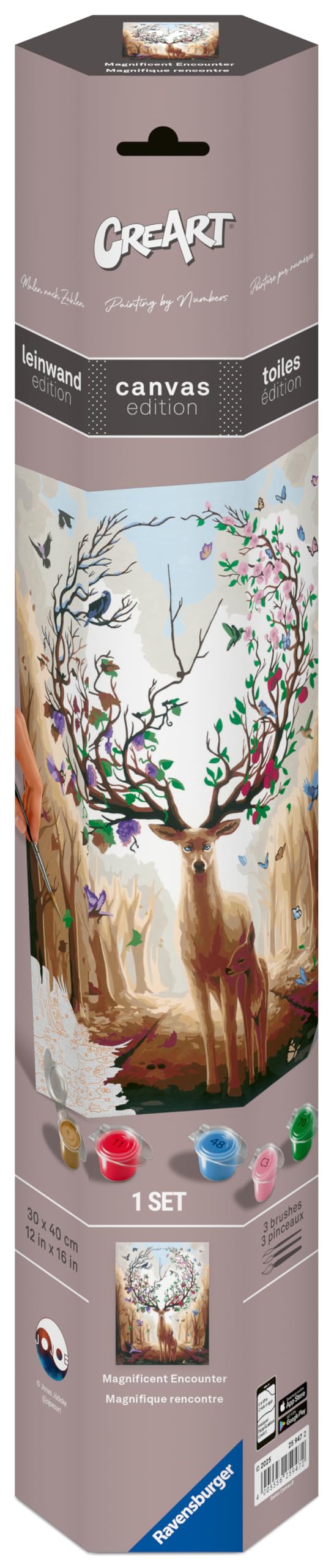 Ravensburger Relax CreArt Magnificent Encounter Canvas Paint by Numbers Kit | Perfect DIY Art Gift for Adults, Stress Relief, and Creative Hobby Ravensburger