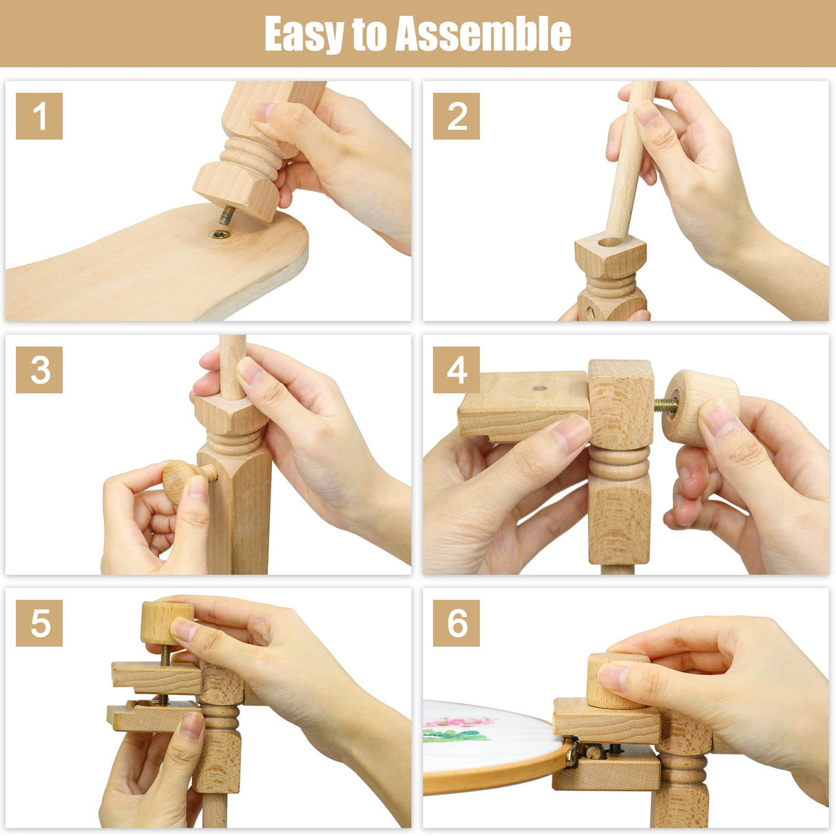 Guofa Embroidery Hoop Holder, Rotated Cross Stitch Stand, Lap Embroidery Stand for DIY Craft, Sewing Needlepoint Frame Holder guofa