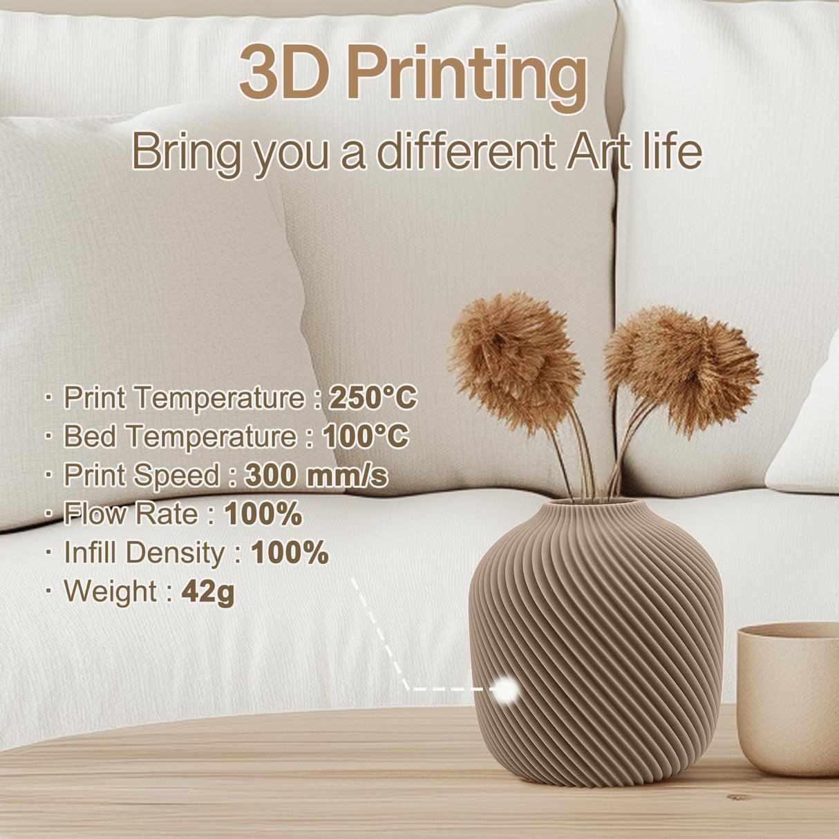 YXPOLYER ABS Filament Marble Series 3D Printing Filament 1.75mm 1kg, Grey Beige Textured Tan 3D Printer Filament High-Heat, High-Strength & Moisture-Resistant, with Upgrade AMS-Compatible Spool yxpolyer