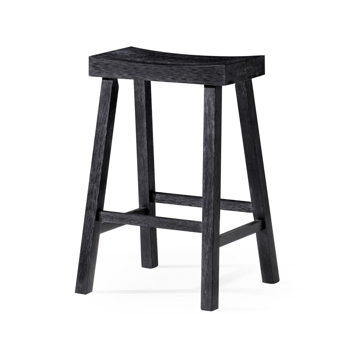 Maven Lane Kitchen Bar Stool, Modern Farmhouse Wood Counter Barstool, Kitchen Island Counterstool, Counter Height Bar Stools For Kitchen, Wide Seat Backless Bar Stools, Vincent 26 Inch, Antiqued Black Maven Lane