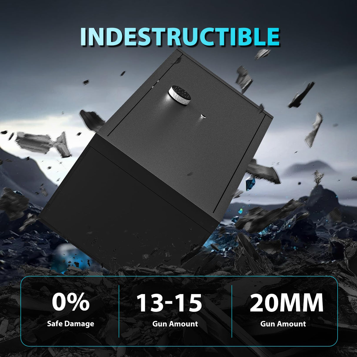 KAER 13-15 Biometric Gun Safe, Long Gun Safe for Home Rifle and Pistols with Fingerprint Lock, Ideal for AR15, Shotguns & Ammunition Storage | Unassembled Gun Cabinet for Home & Hunting Use KAER