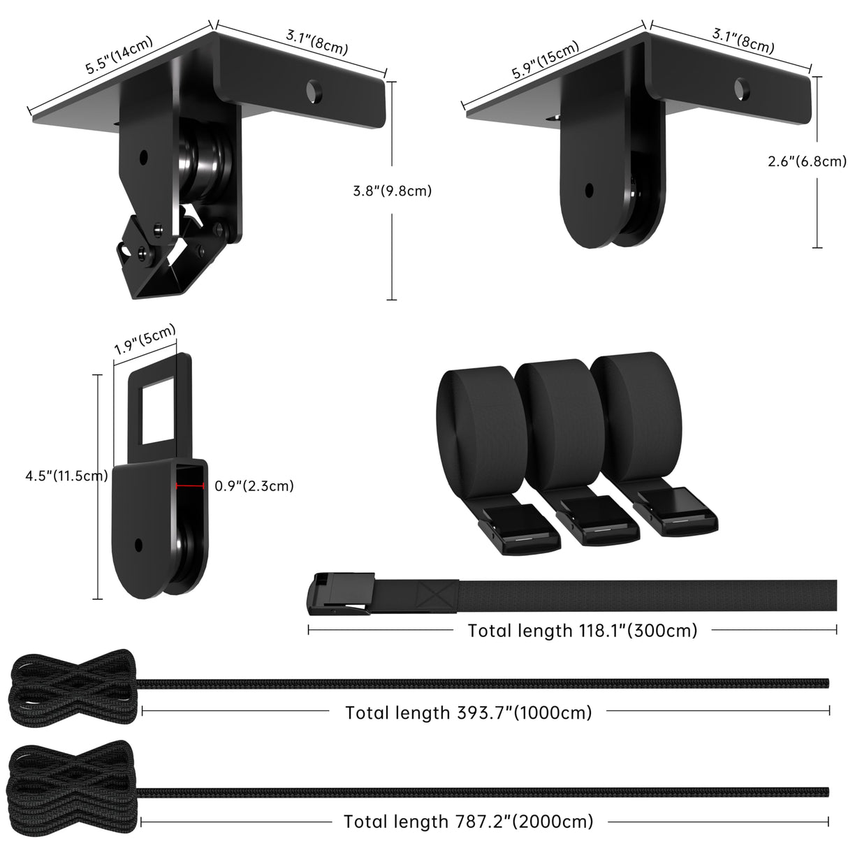 TRUSOON Ceiling Kayak Hoist, Heavy Duty Kayak Pulley System for Garage, Hold Up to 150 lbs Capacity, Canoe Garage Lift Storage System, Fit 10-14 Foot Ceilings, Black TRUSOON