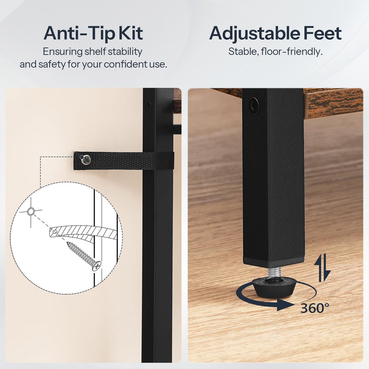 HOOBRO 3-Tier Ladder Shelf, Floor Standing Bookshelf, Storage Shelf with Drawer, Bookcase, Corner Bookshelf, Space Saver, for Bathroom, Living Room, Study, Office, Rustic Brown and Black BF09CJ01 HOOBRO