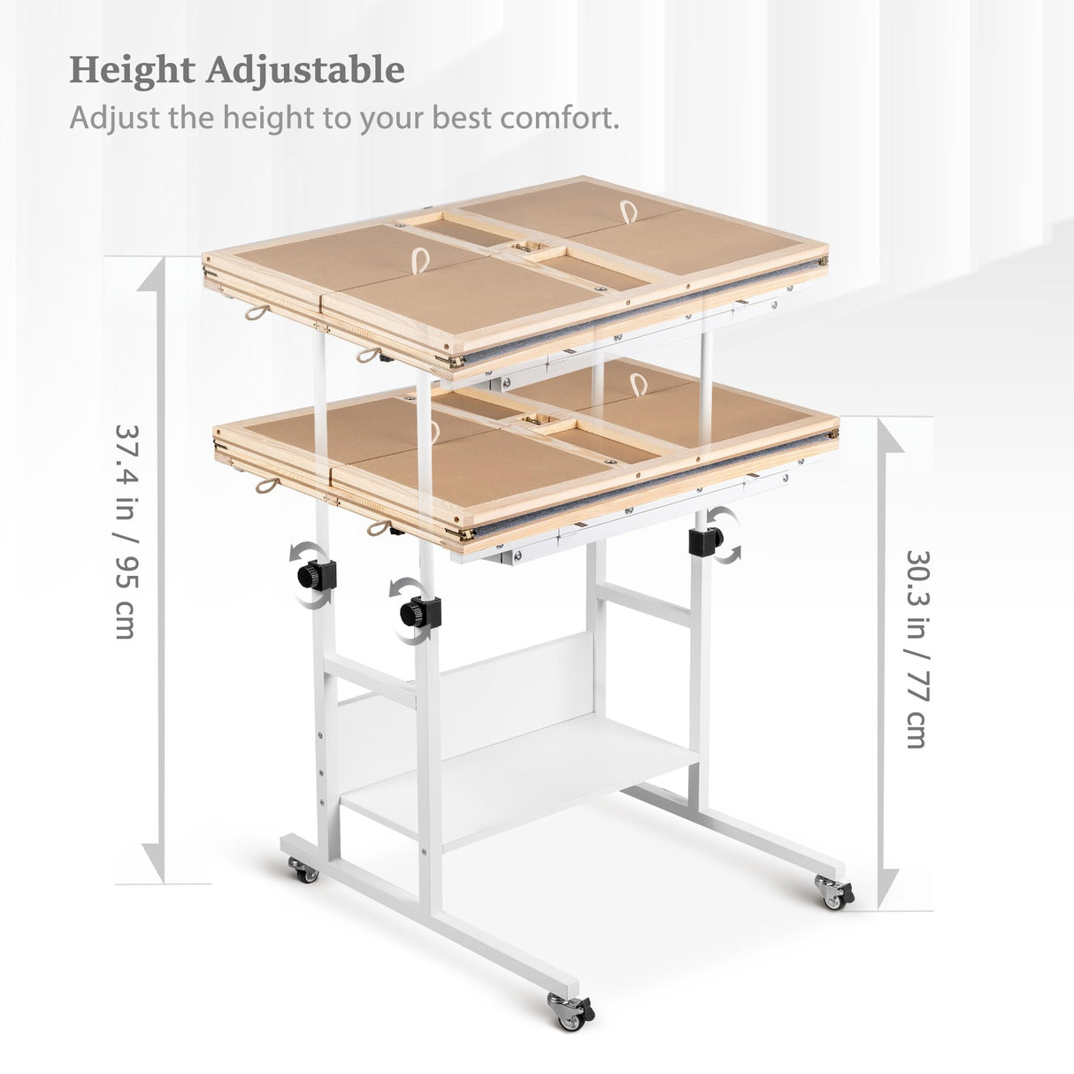 Becko US 2000 Piece Tilting & Rotating Jigsaw Puzzle Table with 8 Drawers & Cover, Foldable Puzzle Board with 5 Tilt Angles & Height Adjustment, Puzzles Storage, for 2000 Pieces Jigsaw Puzzles Becko US