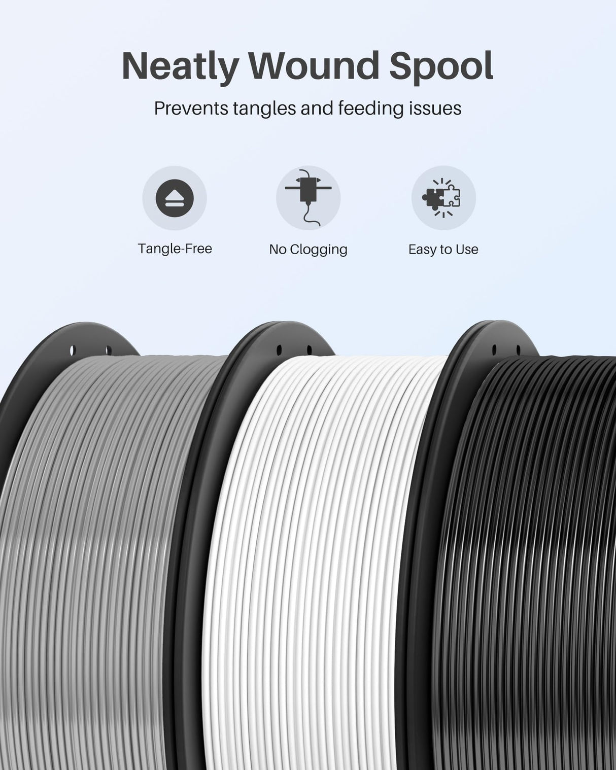 ELEGOO PLA+ Filament 1.75mm White 1KG, High Toughness PLA Plus 3D Printer Filament Dimensional Accuracy +/- 0.02mm, 1kg Spool(2.2lbs) for Most FDM 3D Printers ELEGOO