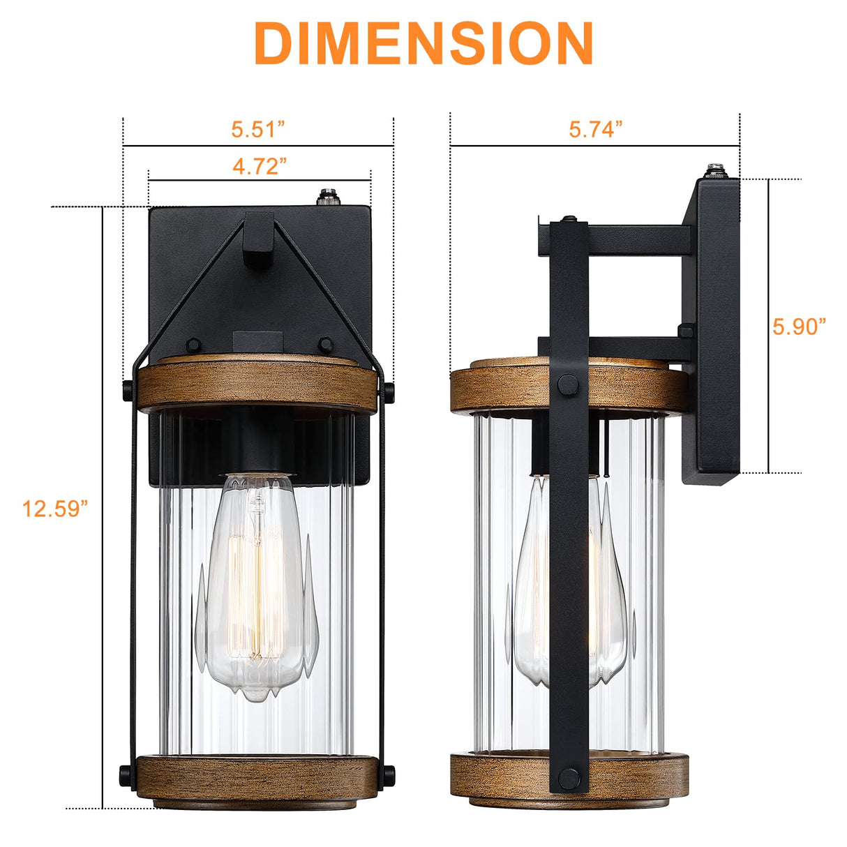 LONEDRUID 2 Pack Dusk to Dawn Outdoor Wall Light Fixtures Photocell Sensor Exterior Lantern Sconce Lighting Waterproof Outside Wall Mount Lamp for House Patio Garage Entryway Doorway LONEDRUID