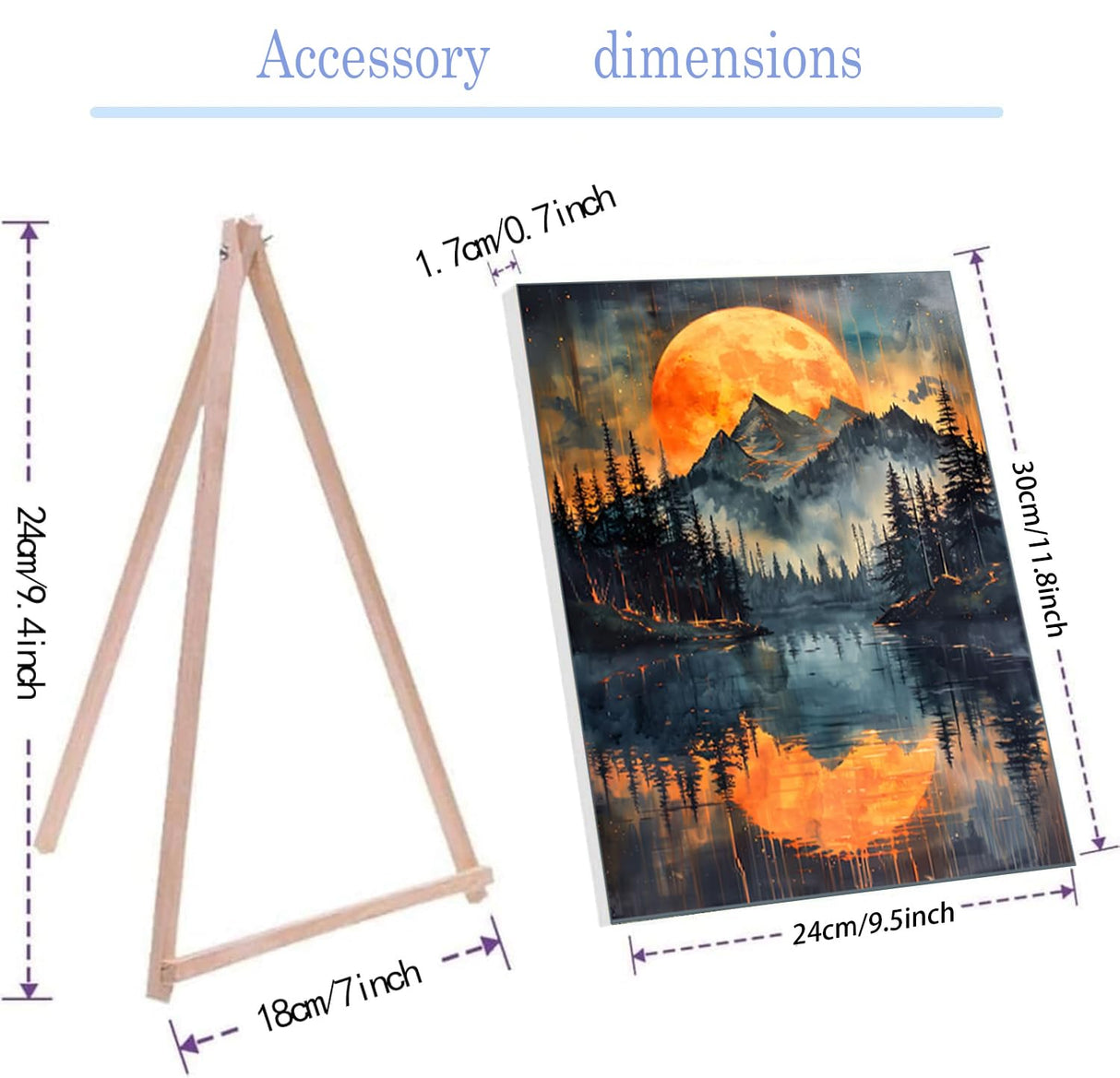 Smoky Mountains Paint by Numbers Kit for Adults Beginner with Easel,Easy Adult Paint by Number Kits on Canvas DIY Painting for Beginners Art by Numbers for Home Wall Decor with Nice Box 10x12 Inch Tiwabb