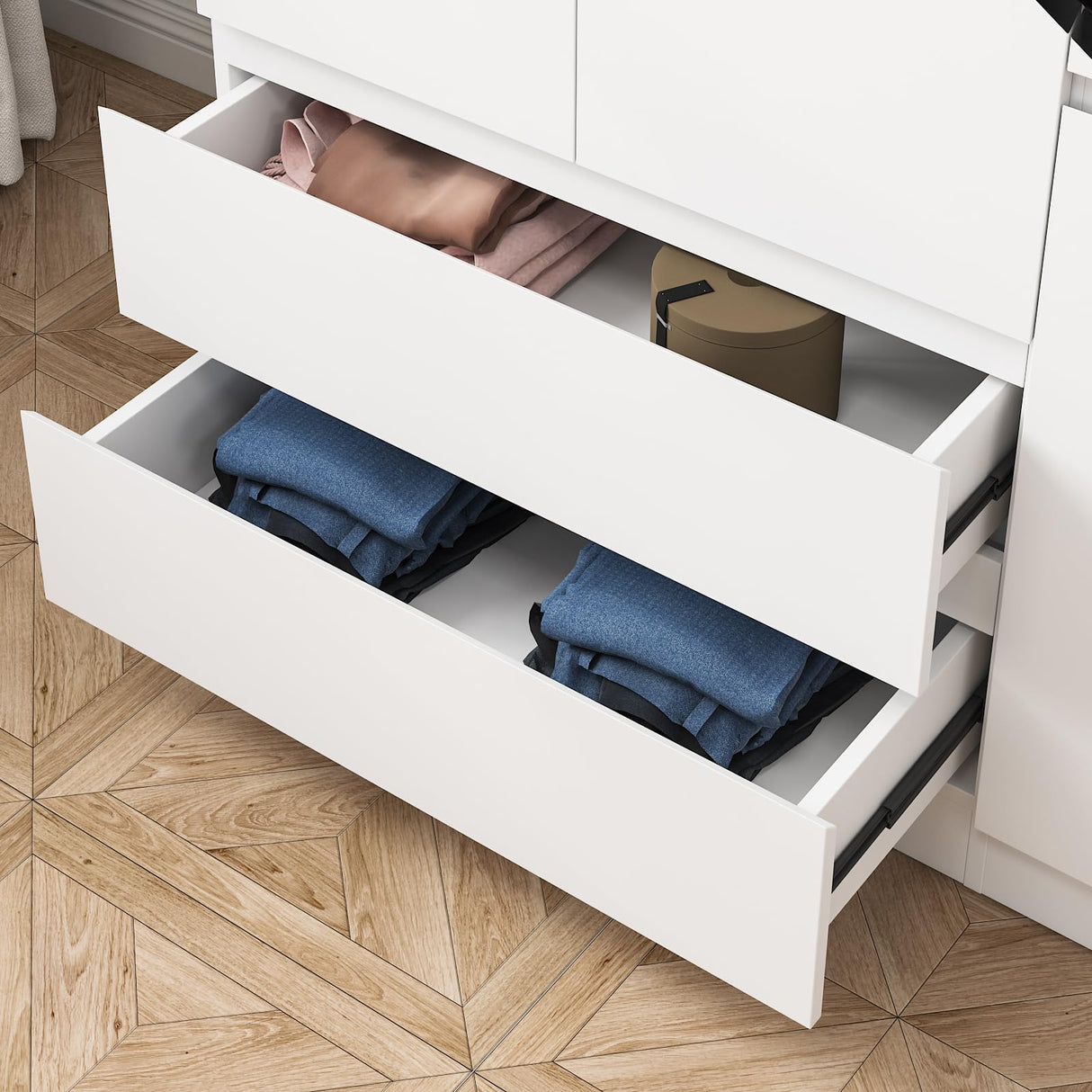 Jiaoun 78.74" 4-Door Armoire Wardrobe Closet, with Drawers and Shelves,Armoires and Wardrobes with Hanging Rod, Wooden Wardrobe Closet(White) 63" L x 20.39" W x 78.74" H Jiaoun