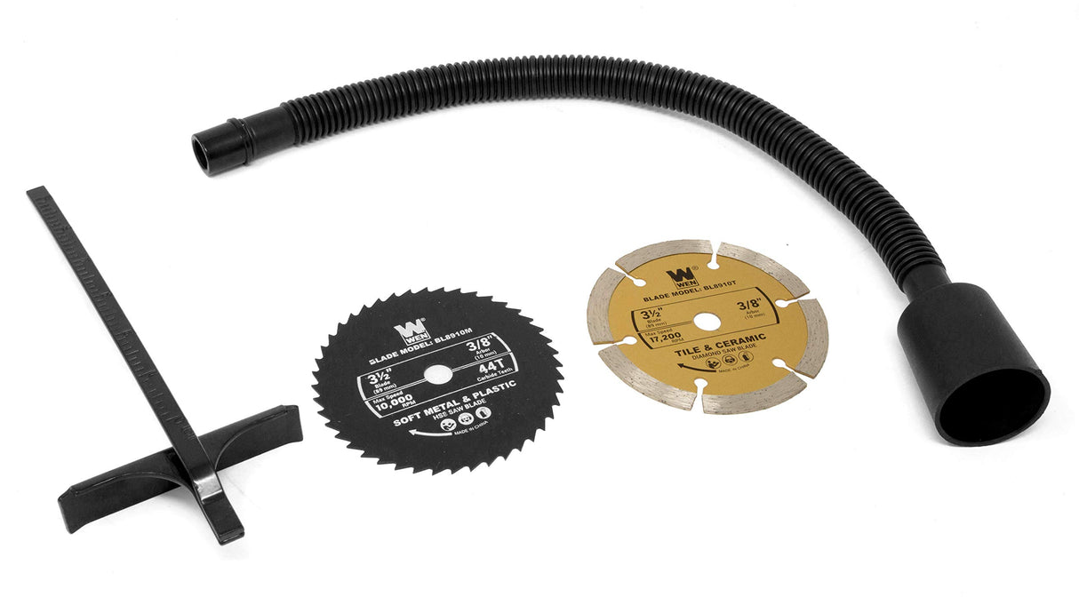 WEN 3620 5-Amp 3-1/2-Inch Plunge Cut Compact Circular Saw with Laser, Carrying Case, and Three Blades WEN