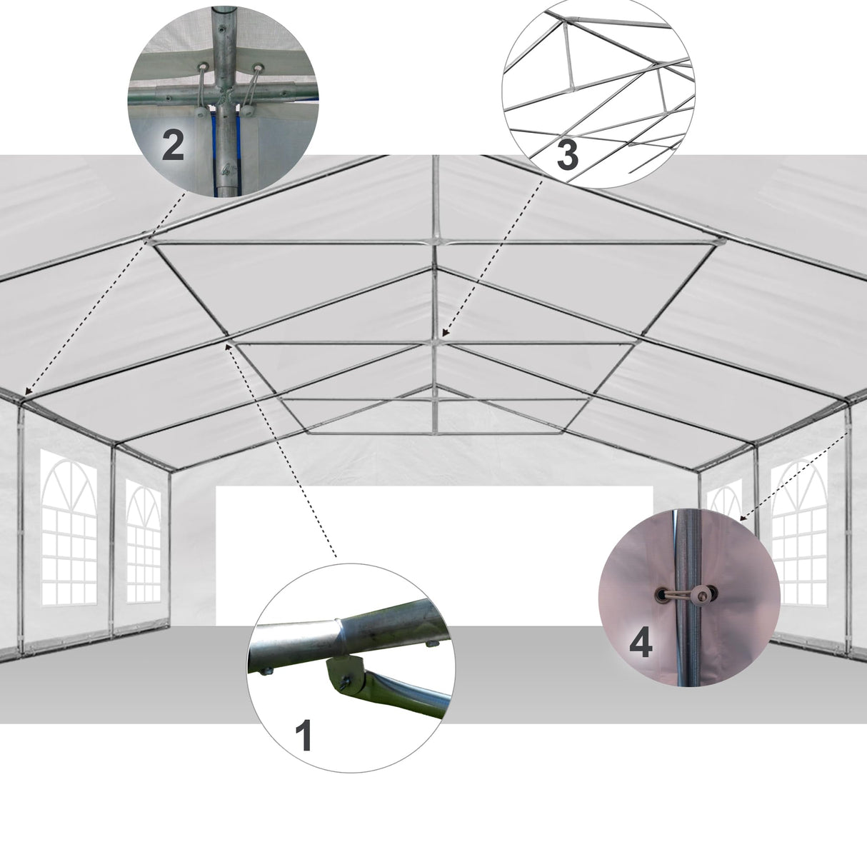 AMERICAN PHOENIX Party Tent 20x20 ft Heavy Duty Canopy Shelter for Wedding Event Fair with Fire Retardant Roof with Sidewalls and Windows White (20x20 - PE) AMERICAN PHOENIX