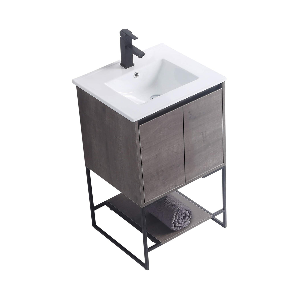 Fine Fixtures 20 Inch Bathroom Vanity with Sink - Modern Knob Free Design, Elegant Space-Saving Solution for Your Bathroom - Durable, Bathroom Vanities for a Contemporary Look - Urbania Collection Fine Fixtures