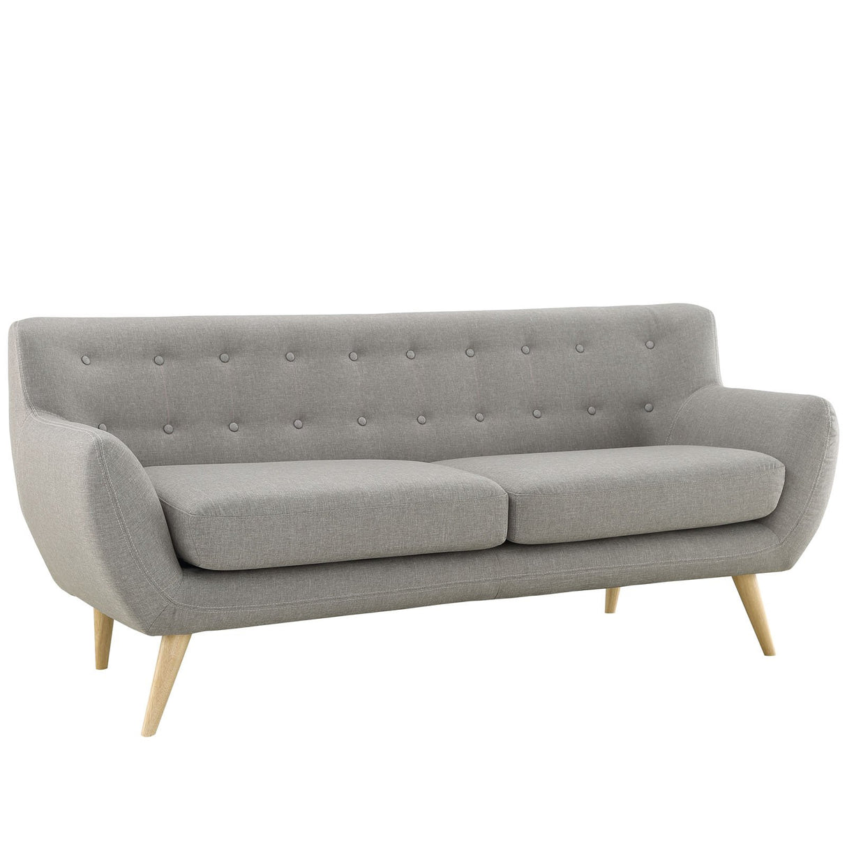 Modway Remark Mid-Century Modern Sofa With Upholstered Fabric In Light Gray Modway