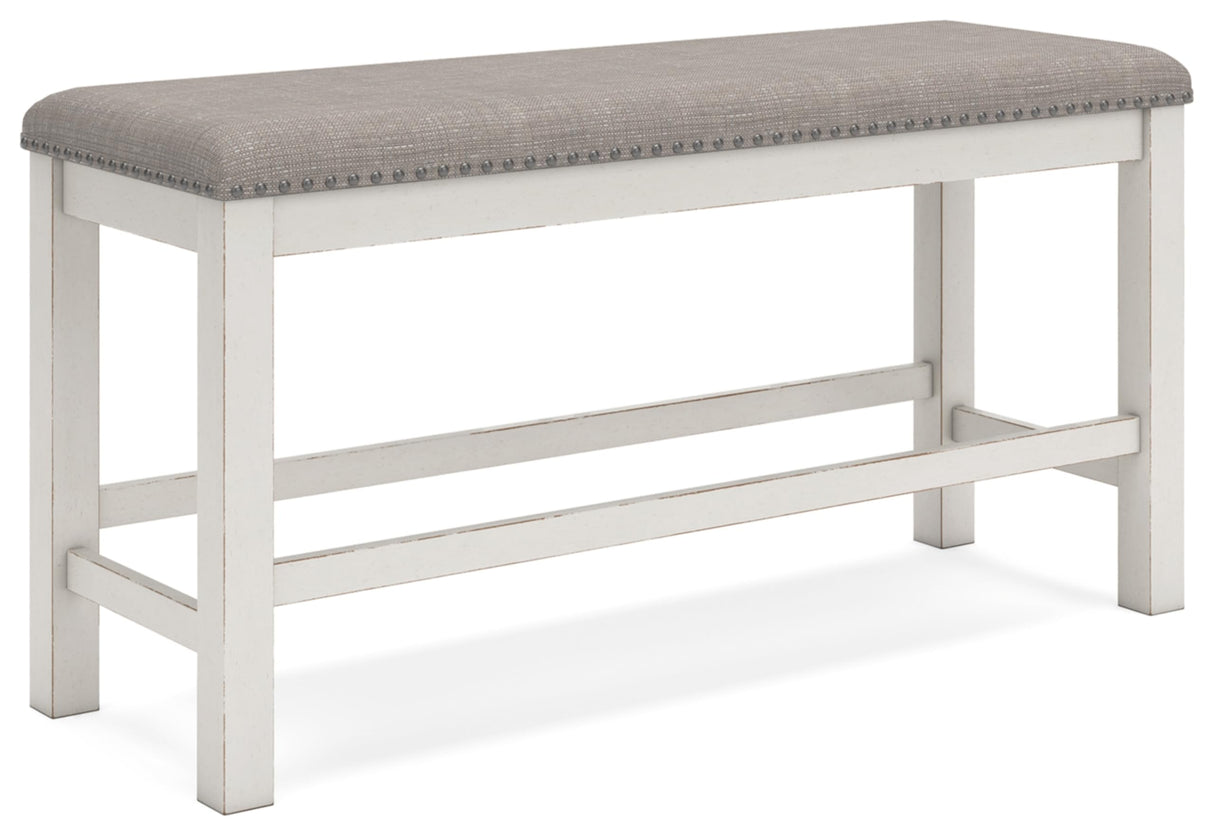 Signature Design by Ashley Robbinsdale 49" Counter Height Dining Bench, Antique White Signature Design by Ashley