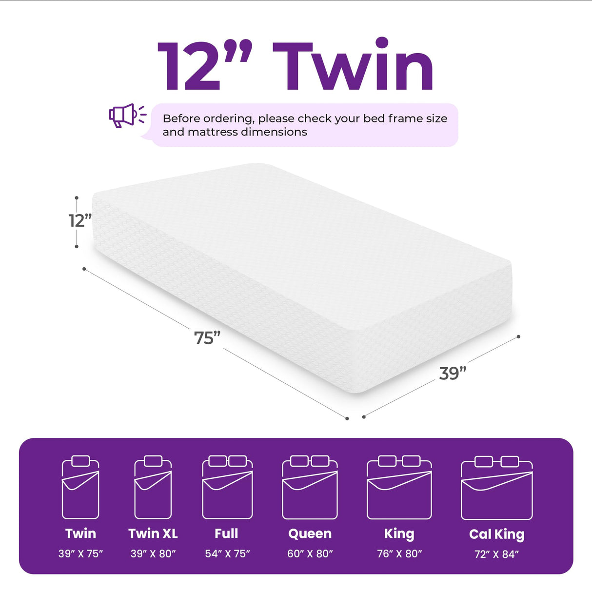 GAESTE 12 Inch Twin Cooling Gel Memory Foam Mattress Medium Firm for Cool Sleep Pressure Relieving CertiPUR-US Certified Convenient Mattress in a Box Fiberglass Free (Twin, 12 in) GAESTE