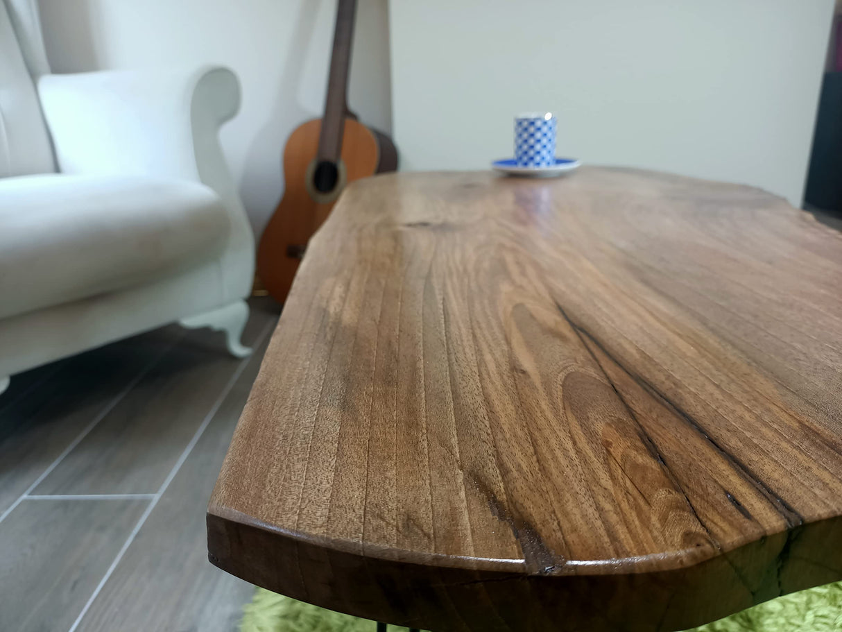 skilled hands Live Edge Coffee Table Walnut Tree Rustic Coffee Table Center Table Natural skilled hands