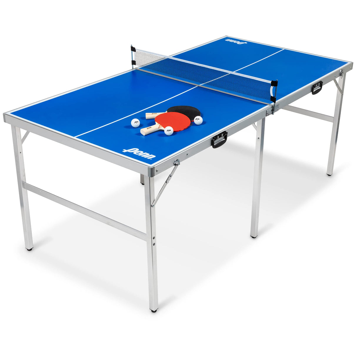 EastPoint Sports Penn Space Saver Table Tennis Table – Fully Assembled 6 Foot x 3 Foot Indoor/Outdoor Portable Table with Net, 2 Ping Pong Paddles and 4 Balls 10 Minute Set Up EastPoint Sports
