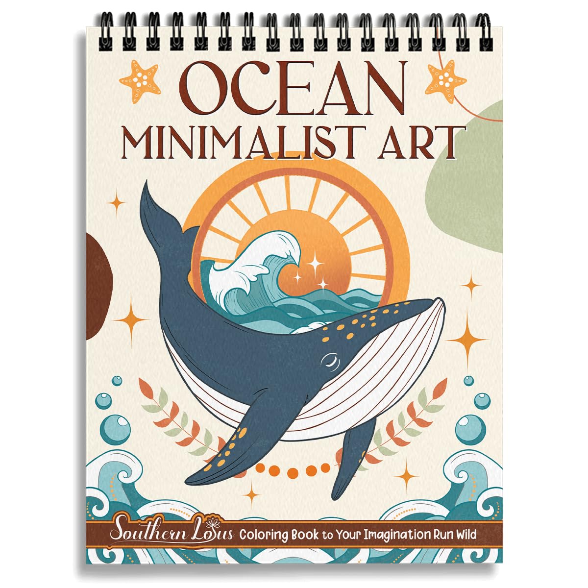 SOUTHERN LOTUS Experience Serenity with Spiral Coloring Book: Ocean Minimalist Art Edition - Spiral Bound, Featuring Inspiring Animal Designs for Stress-Relief & Relaxation. minimalist art lovers! SOUTHERN LOTUS