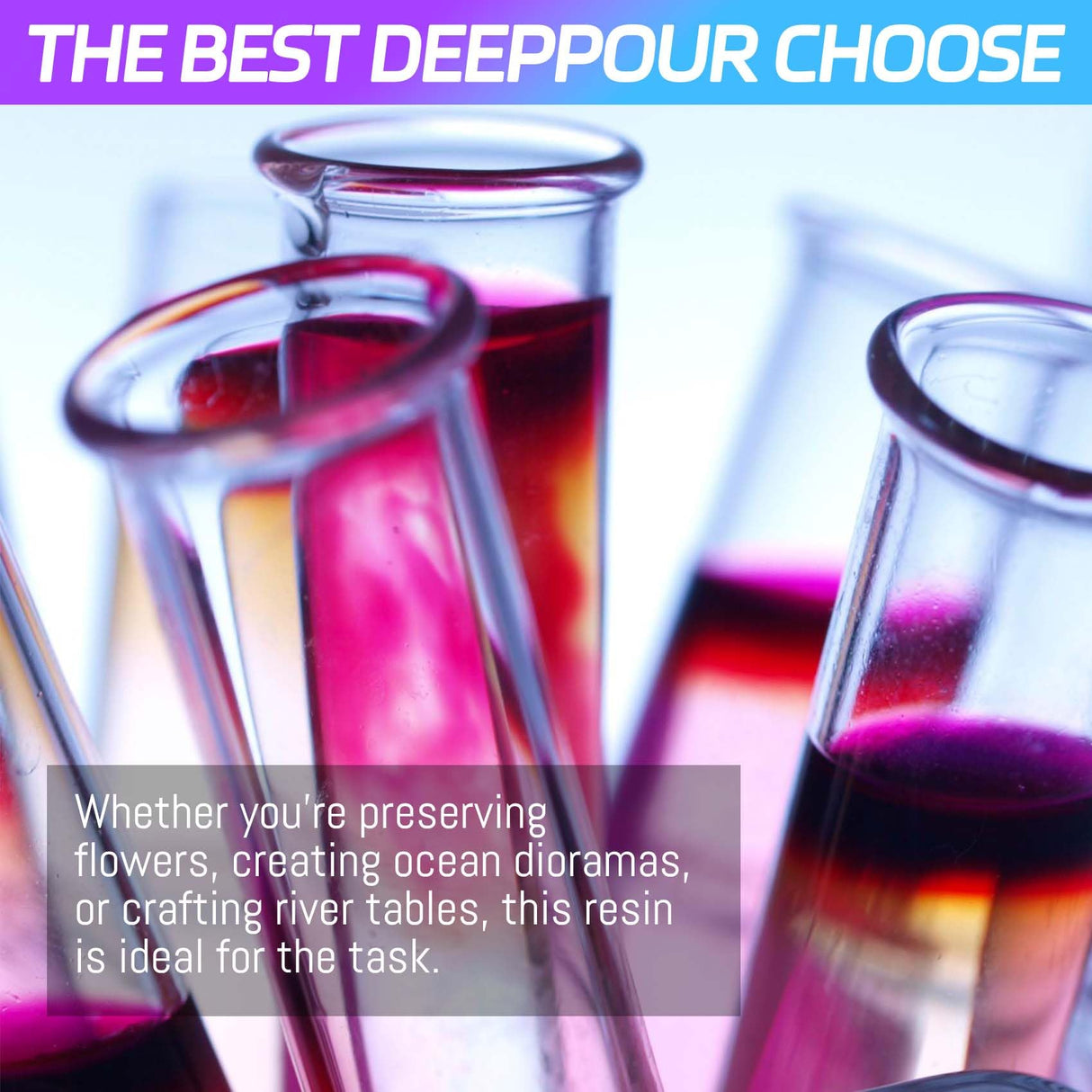 Deep Pour Epoxy Resin - 1.5 Gallon Crystal Clear Resin Epoxy Kit for 2-4" Pour Depths: Not Yellowing and No Bubble Self Leveling, for River Tables, Flower Preservation, and Mold Crafts Mix 2:1 Ratio Bonastella