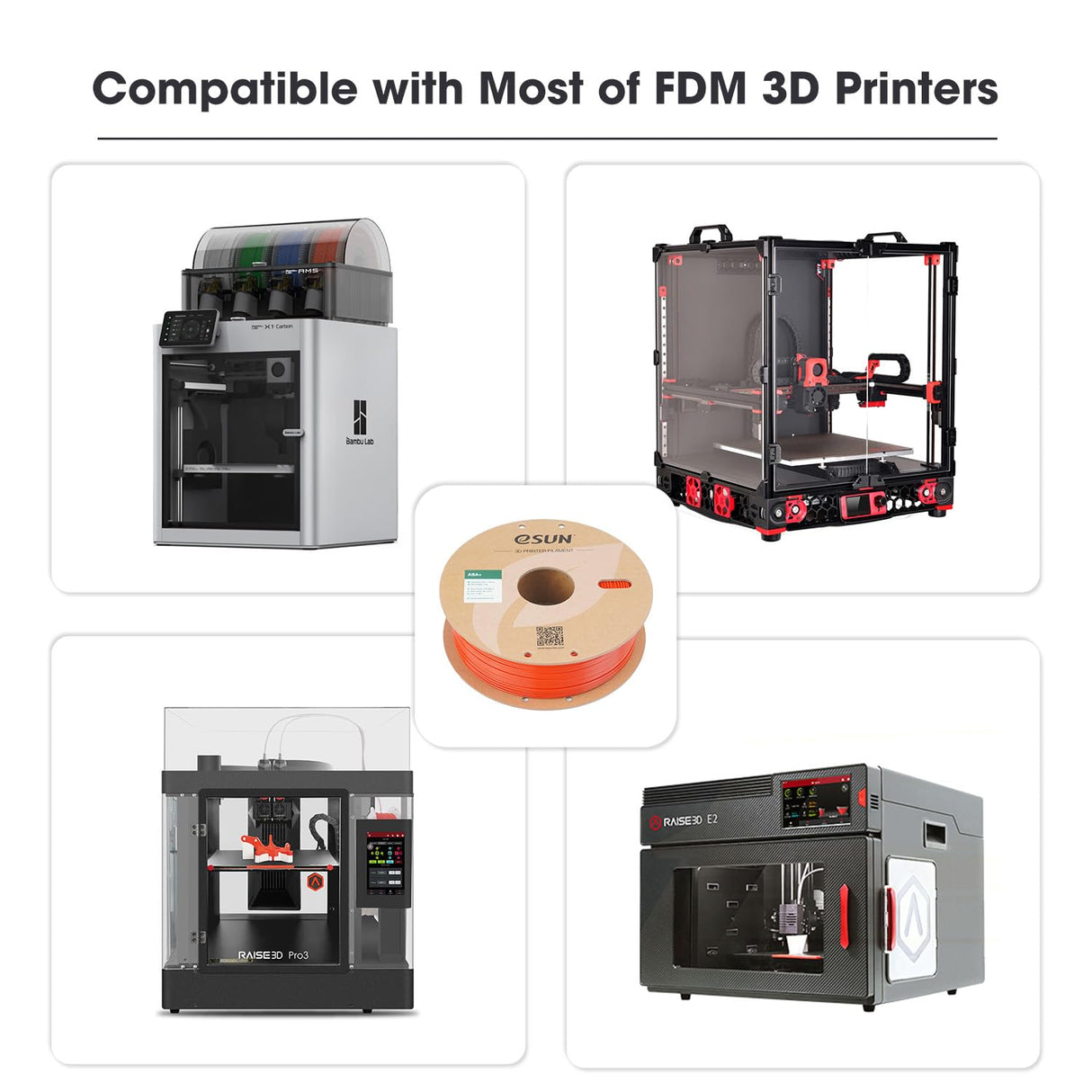 eSUN ASA+ Filament 1.75mm, Weather Resistant 3D Printer Filament for Outdoor Functional Parts, 1KG Spool Heat Resistant Upgraded ASA Plus 3D Printing Filament for 3D Printers, Red eSUN