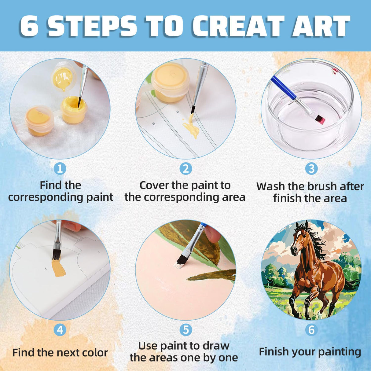 Aestalrcus Horse Paint by Numbers for Adults, Paint by Numbers Kit for Adults Horse, Adult Paint by Number Gifts and Home Decor 16x20 Inch Aestalrcus